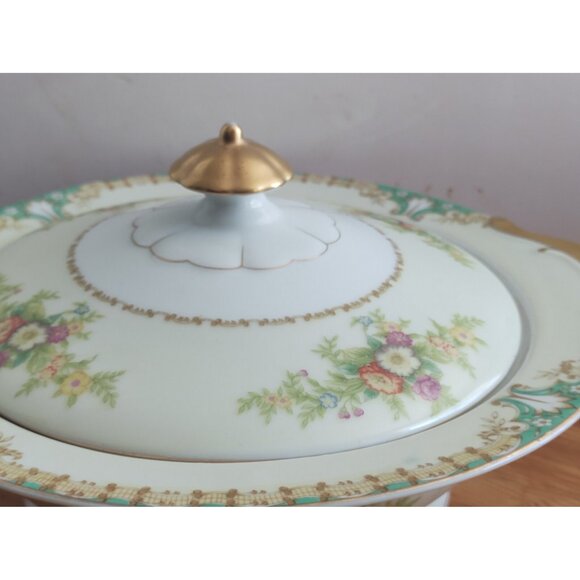 Vintage Ransom Japan Lidded Vegetable/Soup Tureen 1950's 10 1/2 in x 9 1/4 in - Picture 3 of 16
